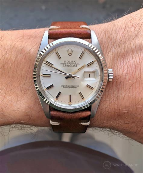 rolex datejust mens leather strap|vintage rolex datejust leather strap.